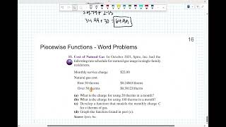 Piecewise Function Word Problems
