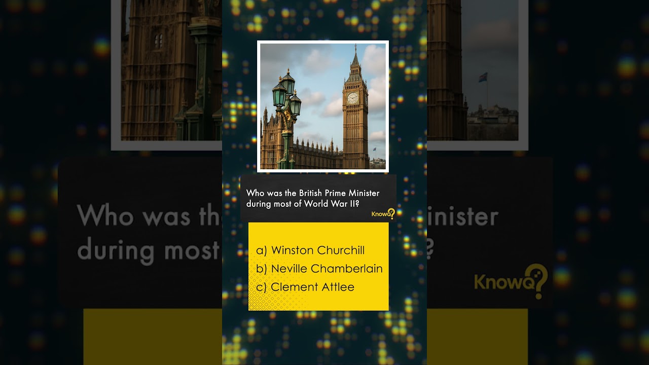 Who was the British Prime Minister during most of World War II | History Quiz 