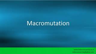 Pronunciation of the word(s) Macromutation.
