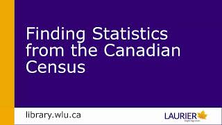Finding Statistics from the Canadian Census