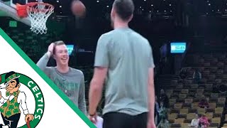 GORDON HAYWARD and MARCUS SMART Warmup For Thursday’s Game Vs KNICKS
