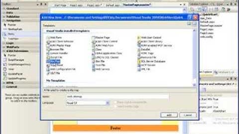 Visual Web Developer 2008 - Menu and Sitemap
