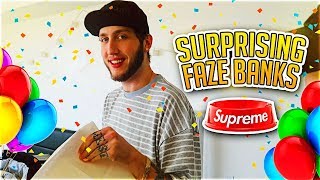 SURPRISING FAZE BANKS FOR HIS BIRTHDAY!! (My Roommate)