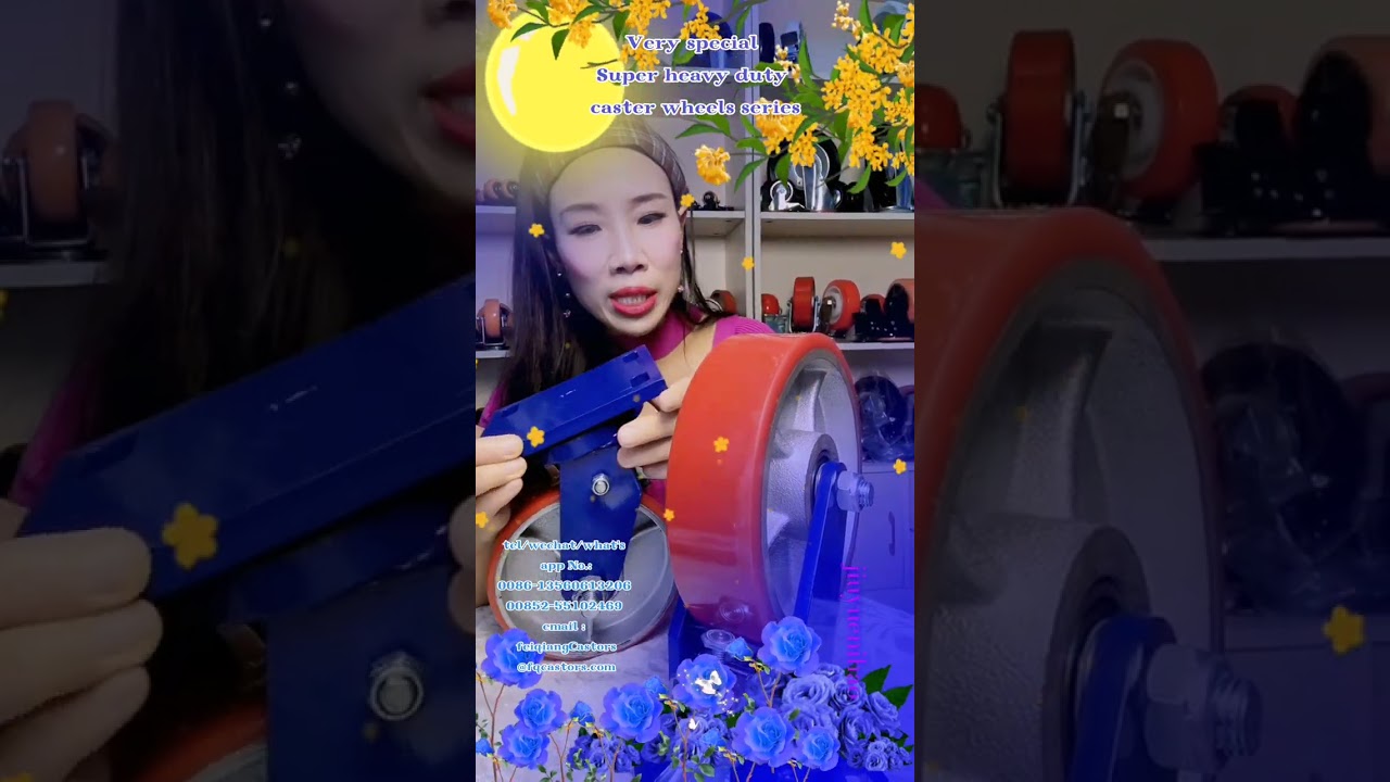 red pu on cast iron super heavy duty casters wheels series