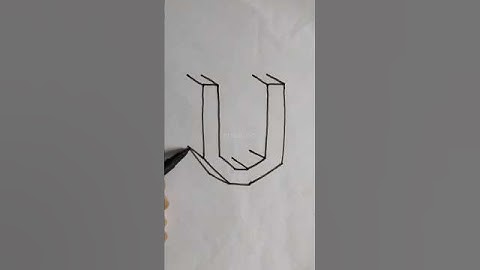 how to draw 3D letter U #3d #3dart #3ddrawing #drawing #draw #easy #art #shorts