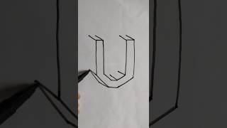 How To Draw 3d Letter U 3d 3dart 3ddrawing drawing draw easy art shorts