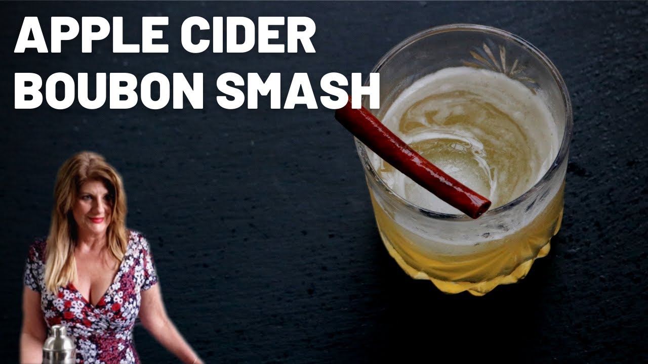 Apple Cider Bourbon Smash Cocktail Holiday Cocktails with Apple Cider