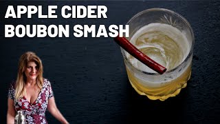Apple Cider Bourbon Smash Cocktail | Holiday Cocktails with Apple Cider