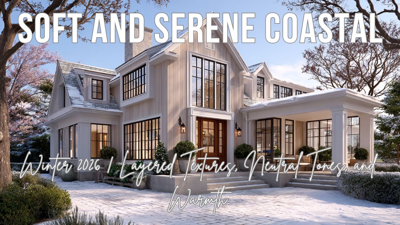 Мягкая и безмятежная зимняя коллекция 2026 года в прибрежном стиле: многослойные текстуры, нейтра...