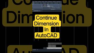 Continue Dimension In AutoCAD #autocad #autocadplan #autocadtutorial #dimensions #dimension