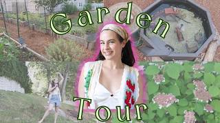 GARDEN TOUR! - native wildlife habitat, diy pond, + fruits and veggies🍓🥬🦋🌸