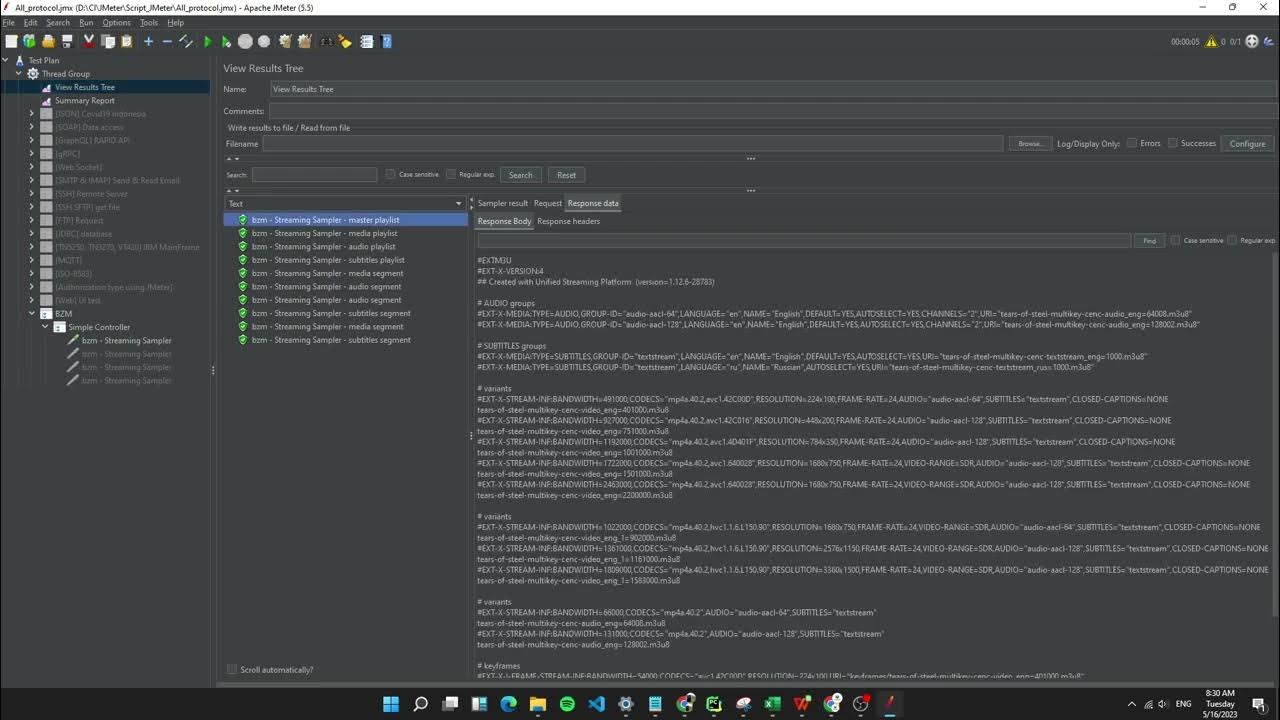 Run video streaming (HLS) with JMeter YouTube