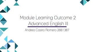 Modular Learning Outcome 2
