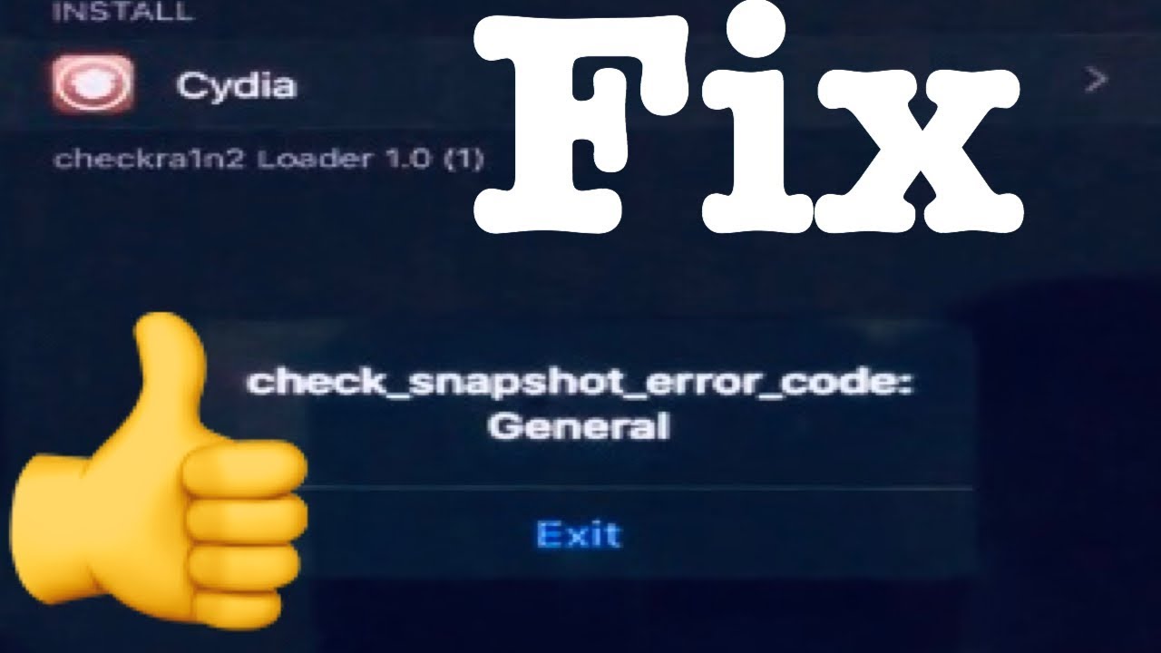 Fix check snapshot error code general on Cydia || Jailbreak iOS 13.3.1 ||