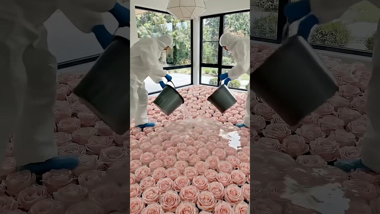 Crafting a Luxury Pink Rose Epoxy Floor 🌸✨ 