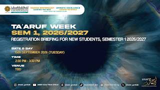 Information REGISTRATION BRIEFING FOR NEW STUDENTS, SEMESTER 1 2026/2027 Update