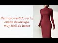 vestido recto | cuello de tortuga | paso a paso | muuy fácil