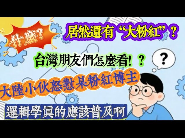 什麼？居然還有“大粉紅”？台灣朋友們怎麼看！？大陸小伙怒懟某粉紅博主邏輯學真的應該普及啊 縮圖