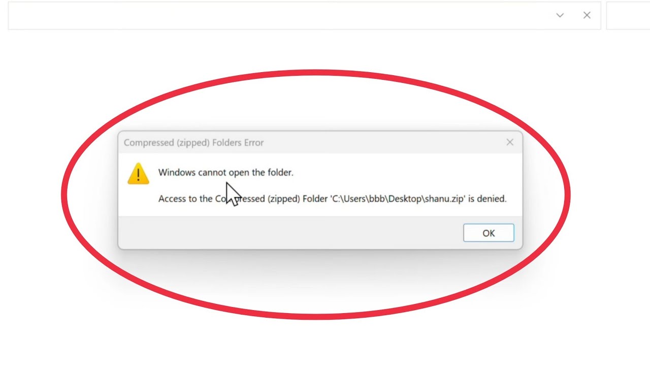 Windows cannot open this folder | Access to the Compressed zipped ...
