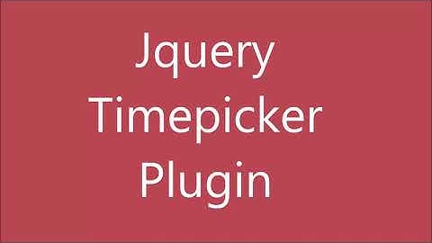 Add Timepicker to Input Field using jQuery | Timepicker Plugin