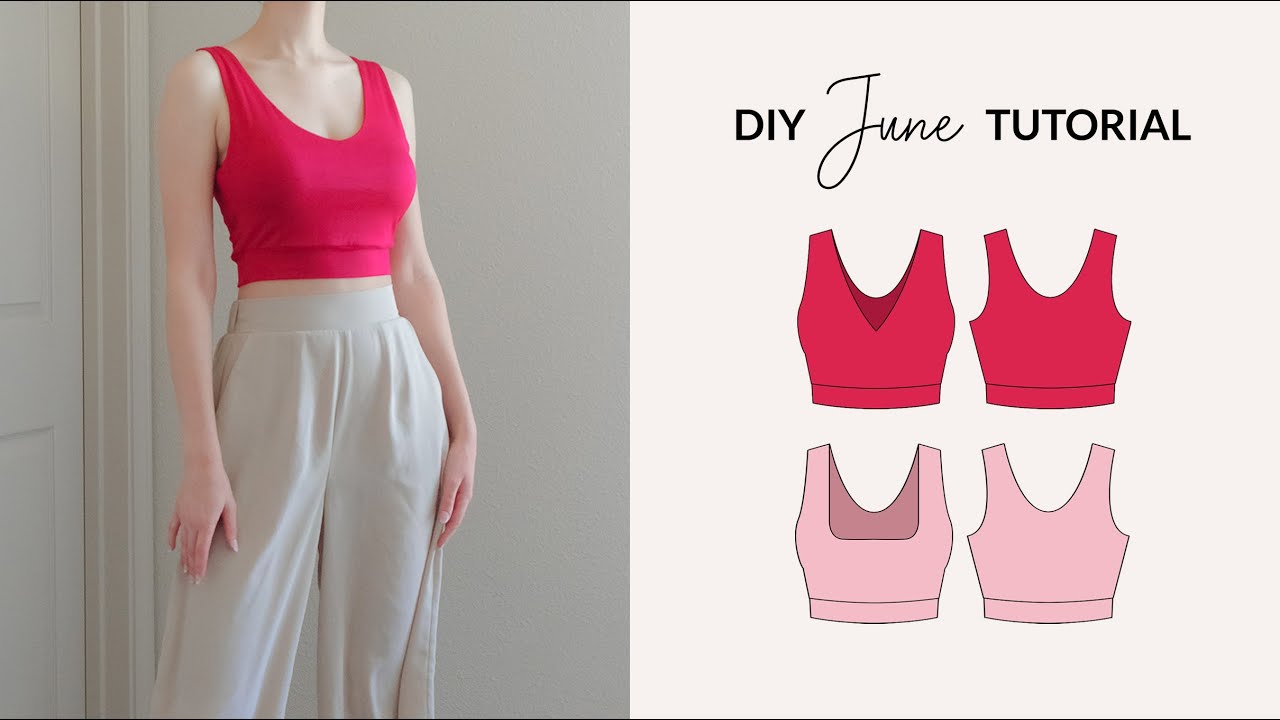 DIY CROP TOP  How to sew a crop top + Sewing Pattern 