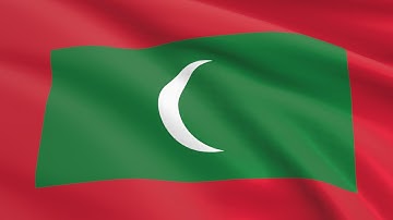 Flag of Maldives waving in the wind - Flag animation - Motion background - 4K UHD