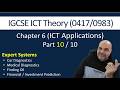 Theory -Expert Systems - ICT Applications Part 10 -  [Cambridge IGCSE ICT 0417/0983]