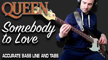 Queen - Somebody To Love /// ACCURATE BASS LINE [Play Along Tabs]