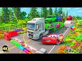 Flatbed McQueen Train Collision – Extreme Crash Test #BeamNGDrive