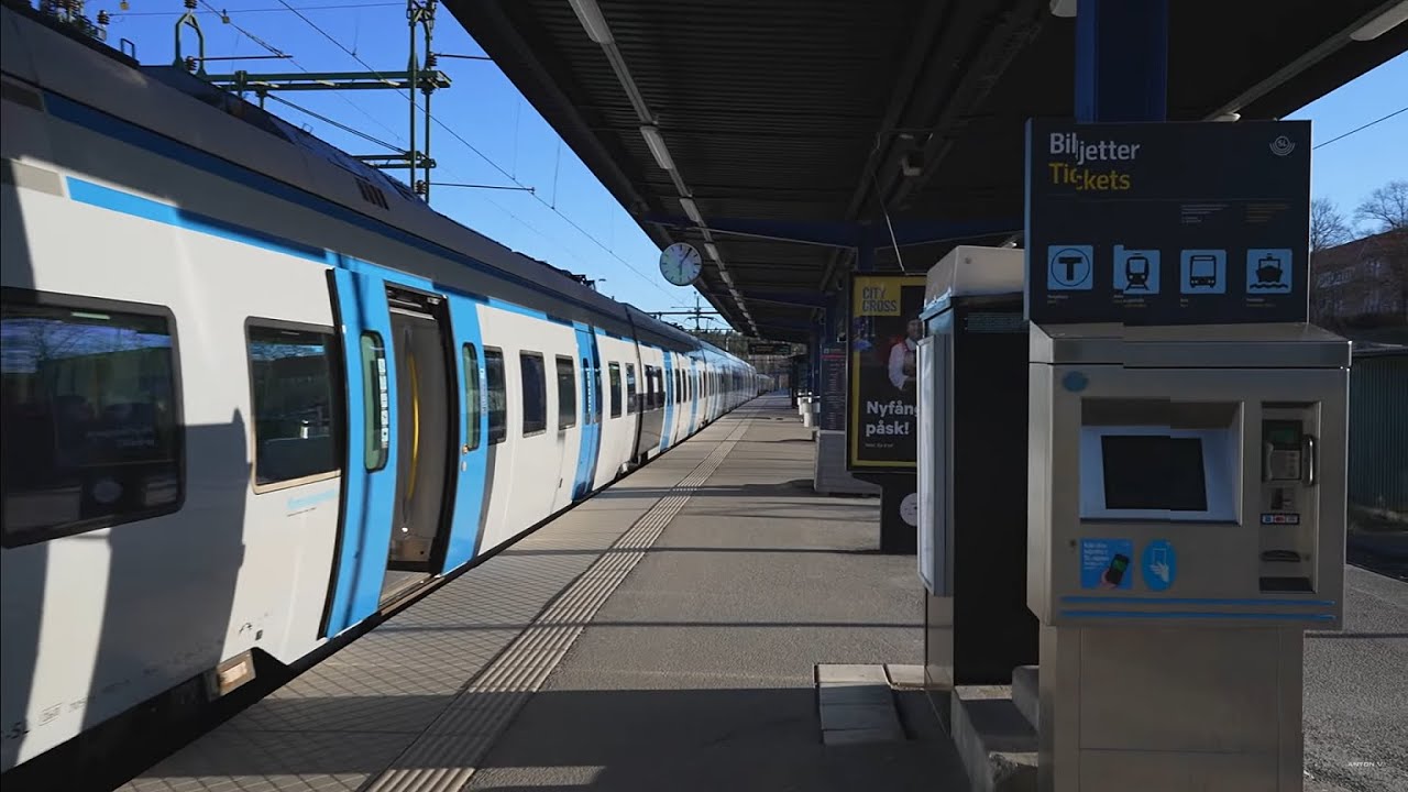 Sweden, Stockholm, train ride from Märsta to Solna