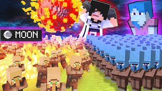 100,000 Konoha Villagers Conquer a City on the Moon in Minecraft! Azuya vs. EnderDragon
