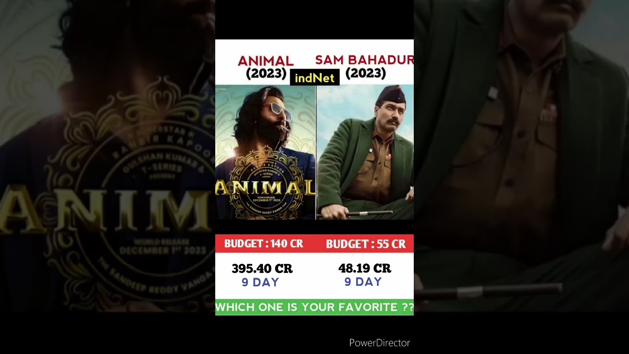 Animal Vs Sam Bahadur Movie Comparison || Box Office Collection 