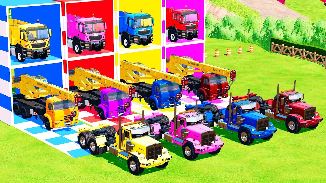 TRANSPORTING TRUCK, CRANE, KAMAZ, MAN by TRANSPORTER! Farming Simulator 22 | FS 22