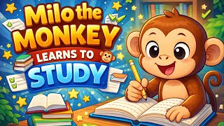 Milo the Monkey Learns to Study 📚🐒 | Motivational Story for Kids | ThinkyTots TV
