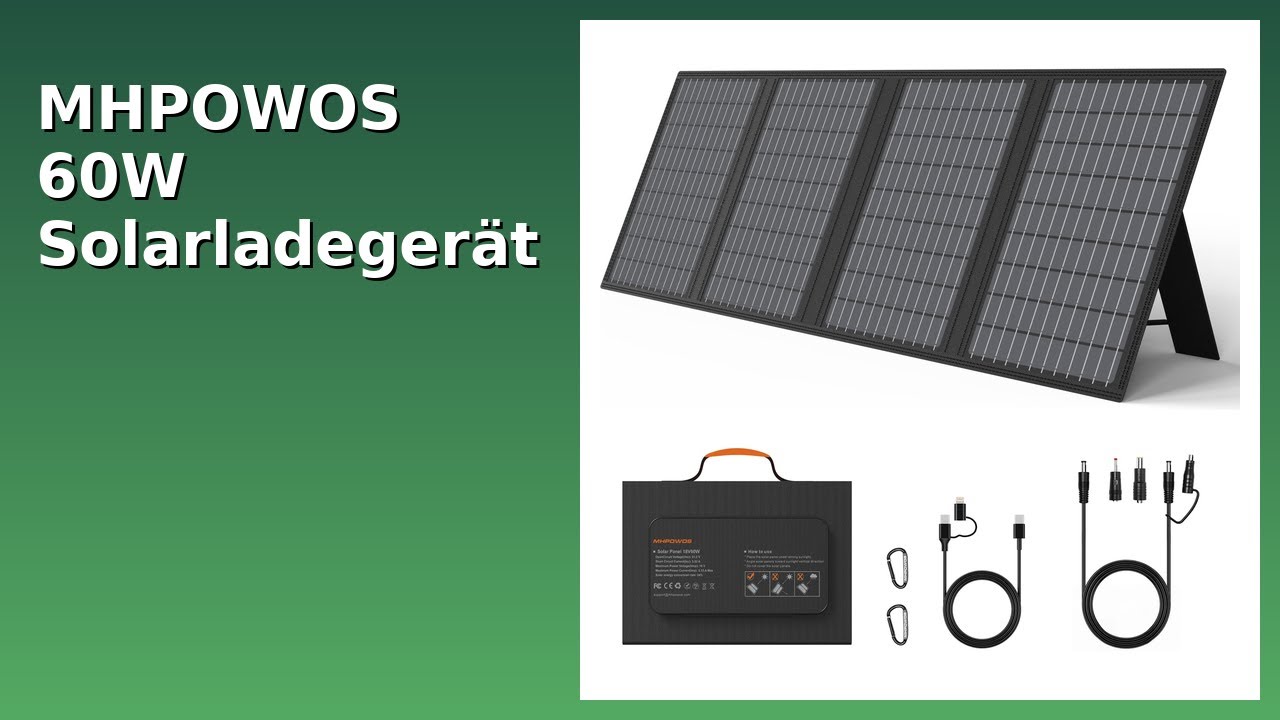 BEWERTUNG (2025): MHPOWOS 60W Solarladegerät mit Ständer. WESENTLICHE Einzelheiten