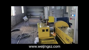 Round part with 400 mm D is fettled by Weijing 2 axis grinding machine