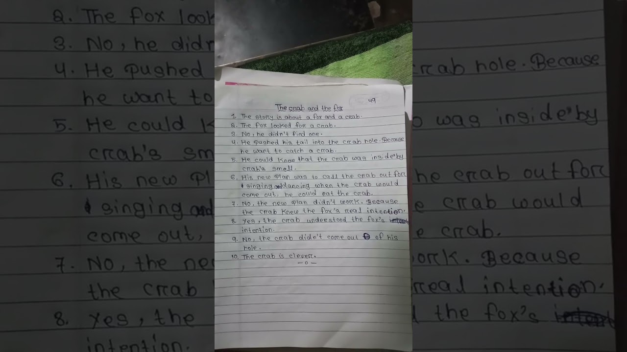 The crab and the fox questions and answers