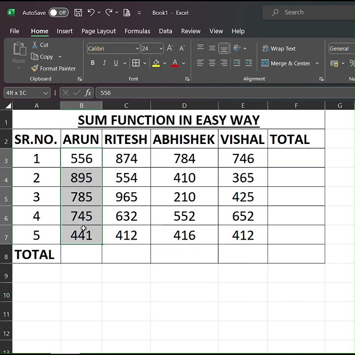 How to sum excel row and column in one click youtube
