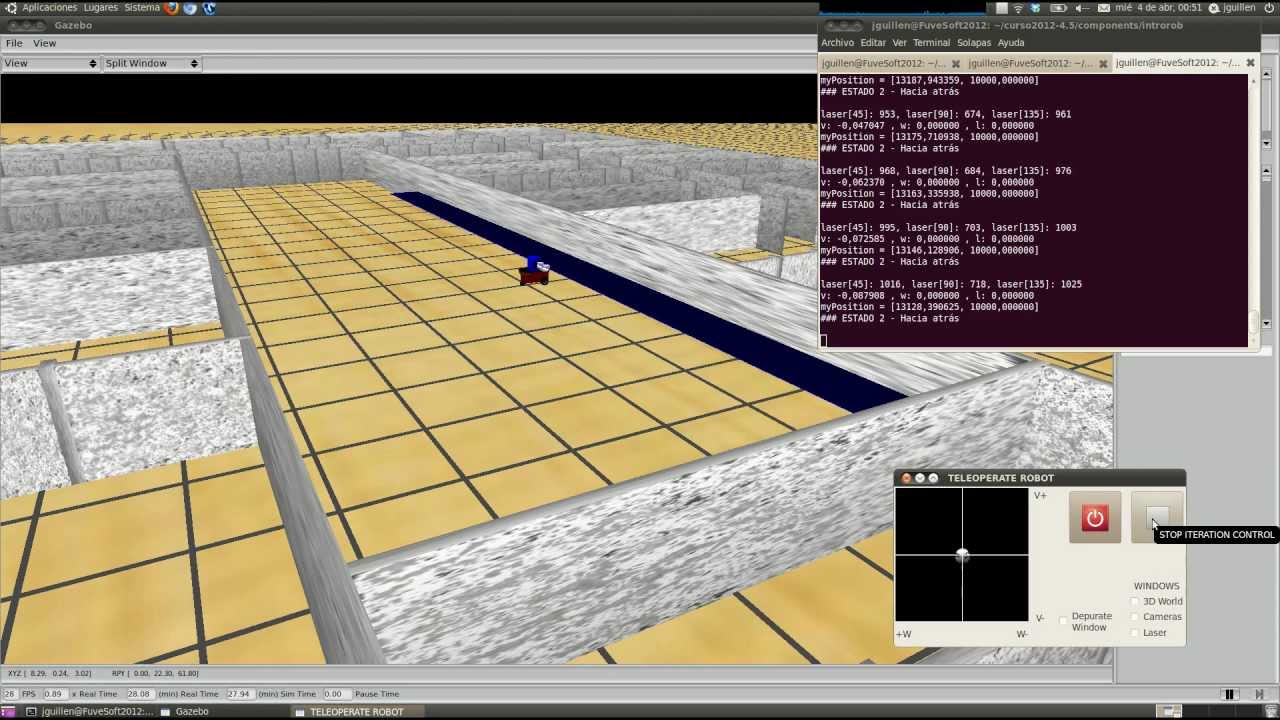 Bump&Go Pioneer robot in Gazebo simulator - YouTube