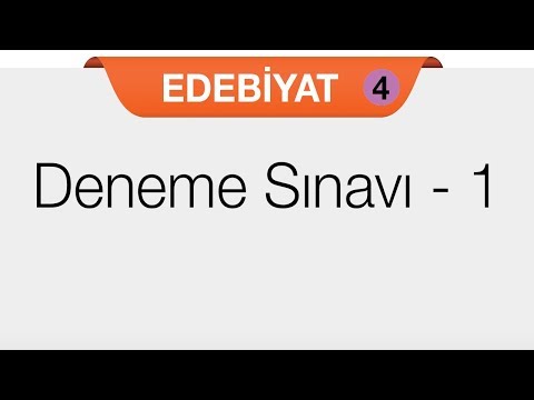 Türk Dili ve Edebiyatı 4 - Deneme 1