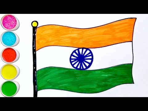 Indian Flag Drawing | How to Draw National Flag Of India Easy Steps ...