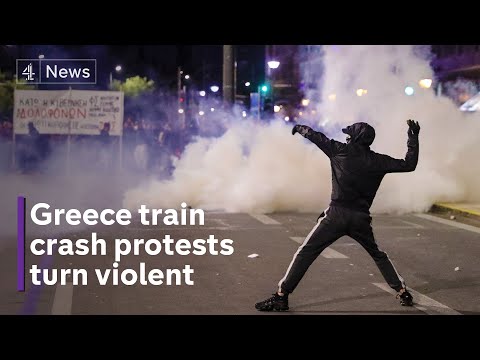 Greece train crash protests turn violent as victims identified