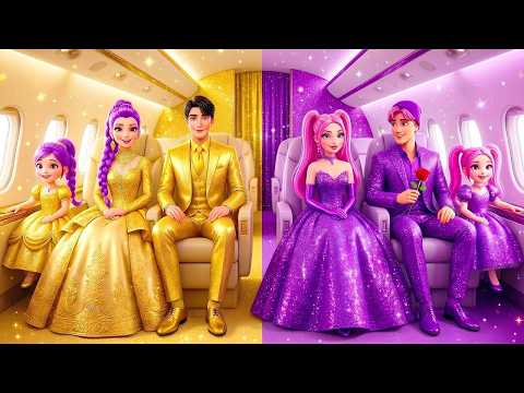 😱 K Pop Demon Hunters Golden Family VS Amethyst Family in Mystic Airplane! #rumi #kpopdemonhunters