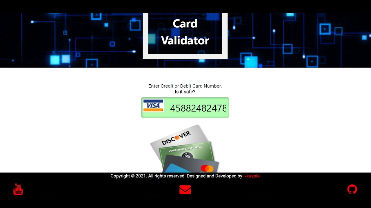 Card-Validator Webtool Demonstration | Finance security | Web ...