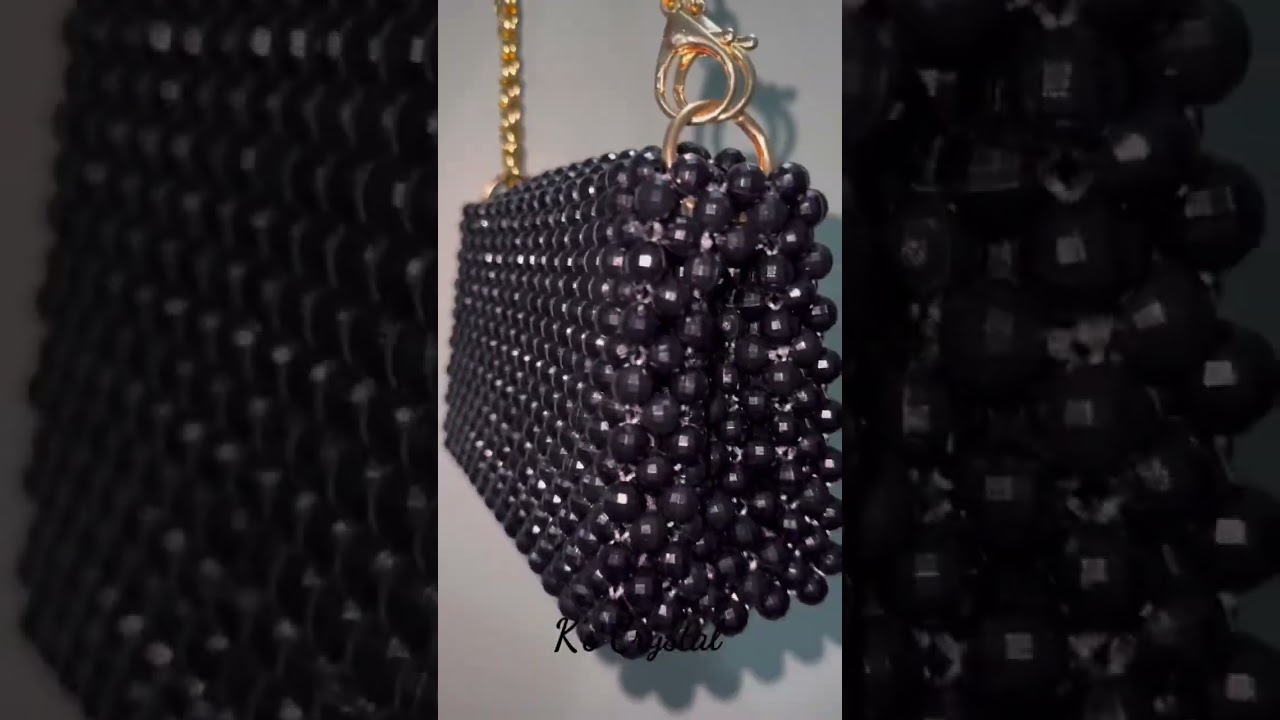 Black 🖤Acrylic beaded bag.Size: Medium..Available.. Eid Sale Offer..Dm to Order.. 