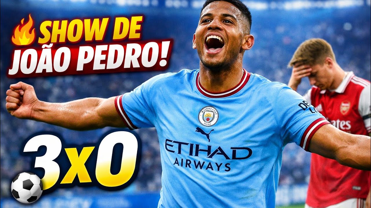 HAT-TRICK INSANO! João Pedro DECIDE no City 3x0 Arsenal PES 2021