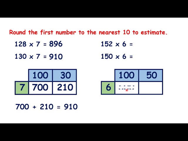 Use rounding to the nearest 10 to estimate for multiplication and