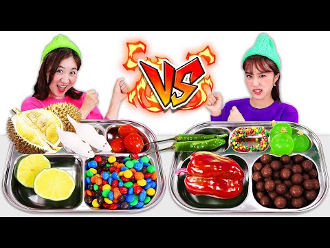 Roulette Wheel Food challenge Mukbang 롤링 돌림판 식판 음식 대결 몰티져스 로프 젤리 먹방 JiniYum 지니얌