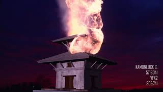 Creating the fire in Maya - Burning House
