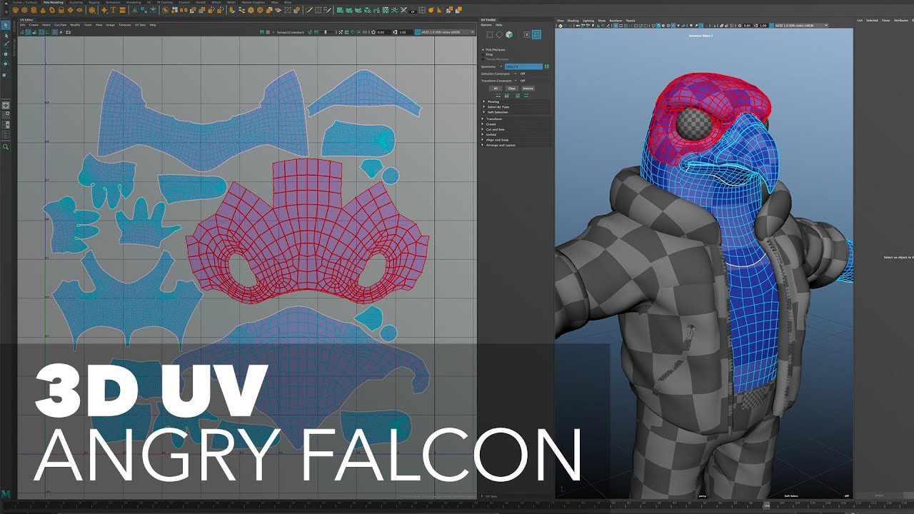 Angry falcon 3D UV